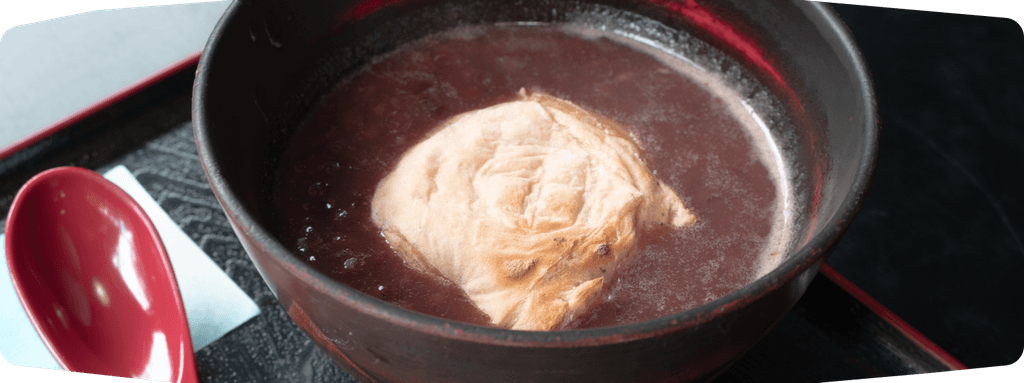 柏餅栃餅ぜんざいの写真